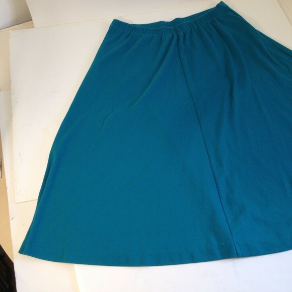 Vintage Silver Threads Green Soft Flowing Long Skirt Size Large Made in USA - Picture 10 of 12